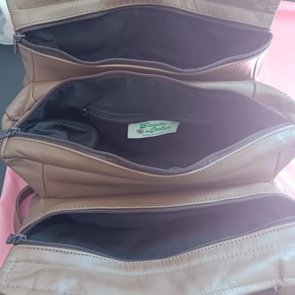 genuine leather,shoulder bag, Kim Rogers,brown Boho,hippie,multipockets. - Picture 12 of 17